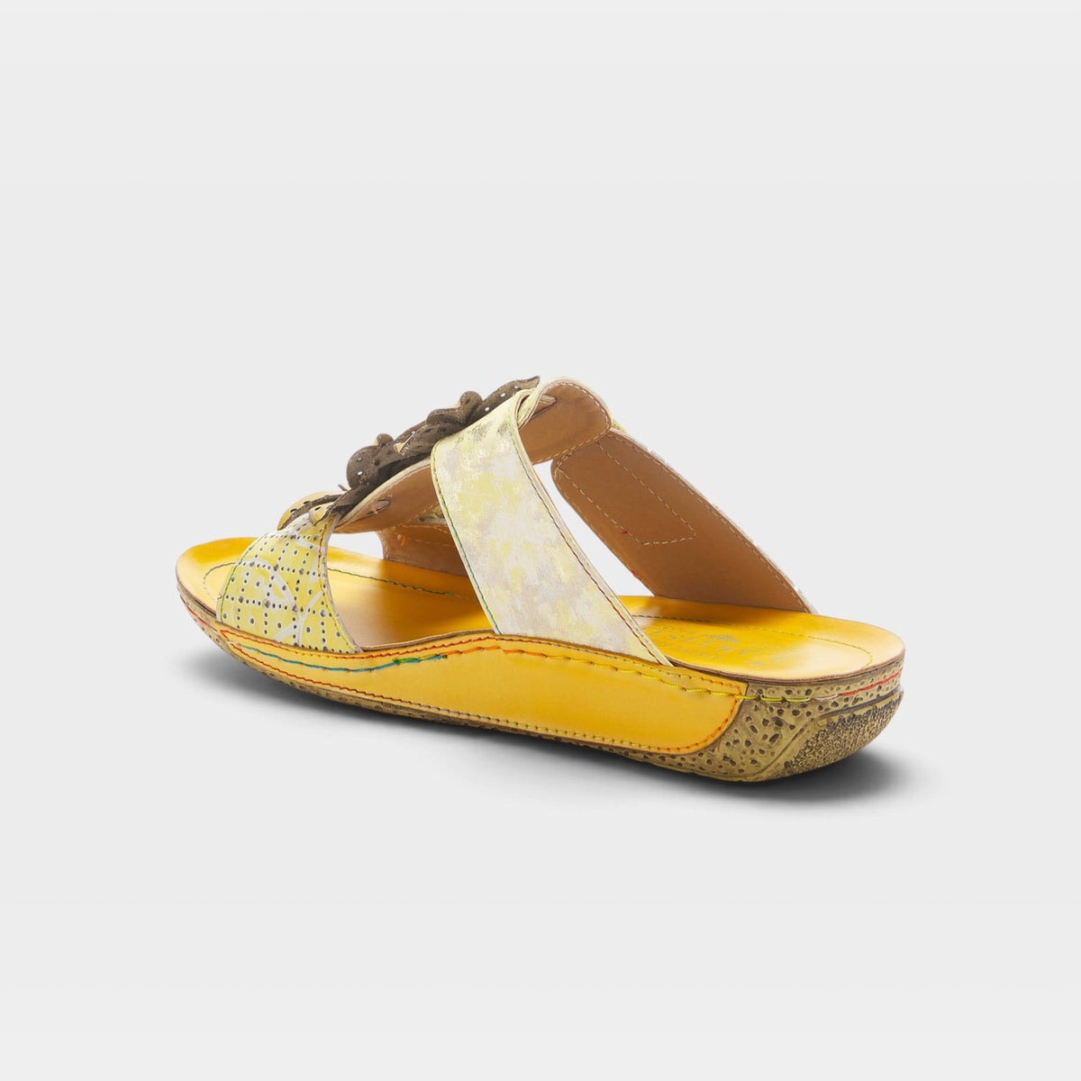 L'Artiste Karina sandals in Yellow, alternate angle view