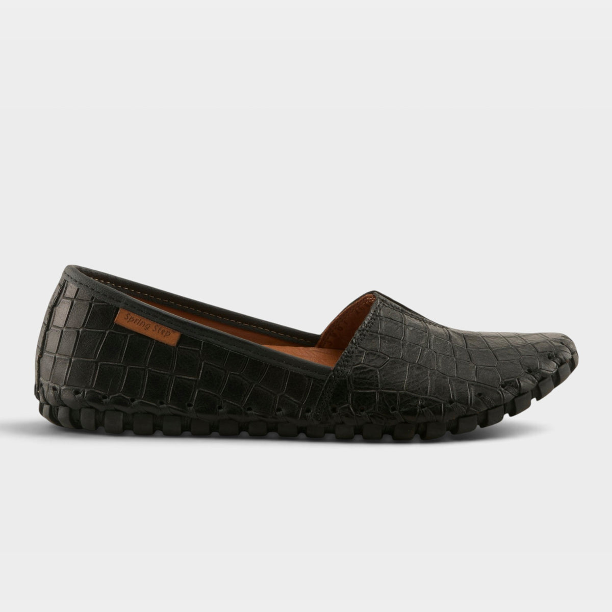 Spring Step Kathaleta-Croco Black Shoe