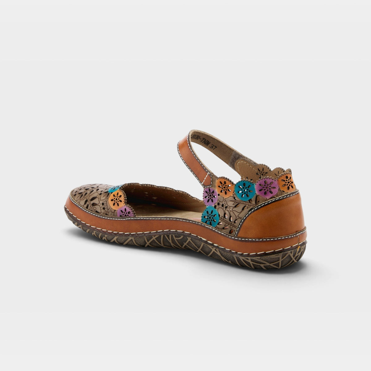 L'Artiste Kysandra-Fleur Mary Jane shoes in Tan Multi, alternate angle view