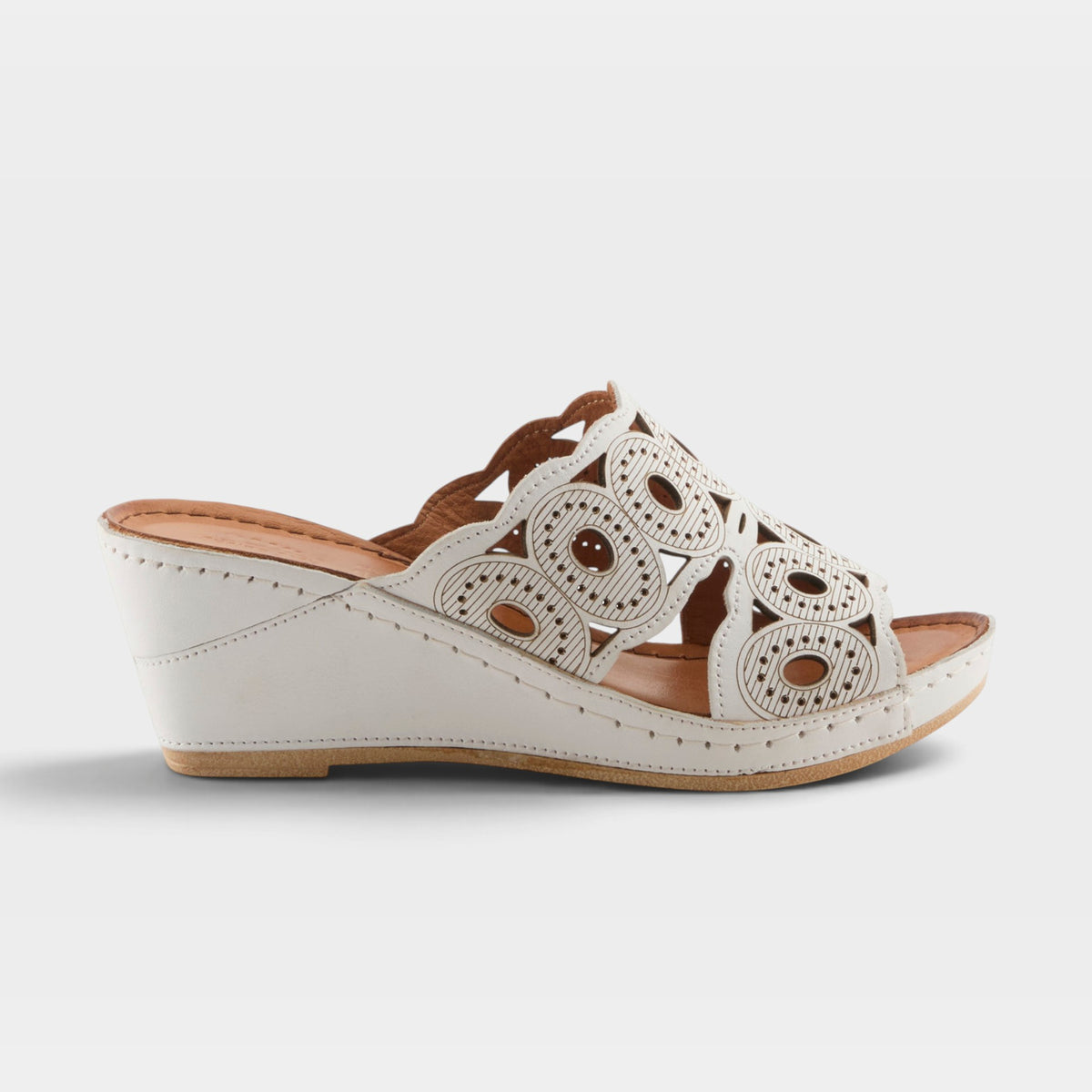 Spring Step Labarnas White Slide Sandal