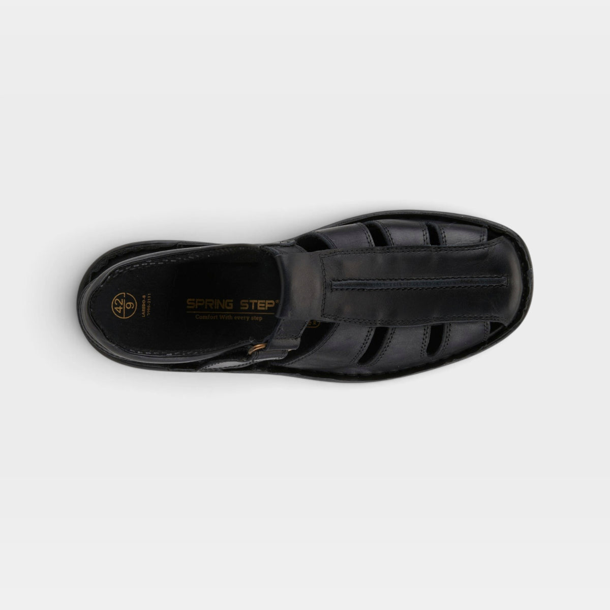 Spring Step Men Laredo Black Sandal