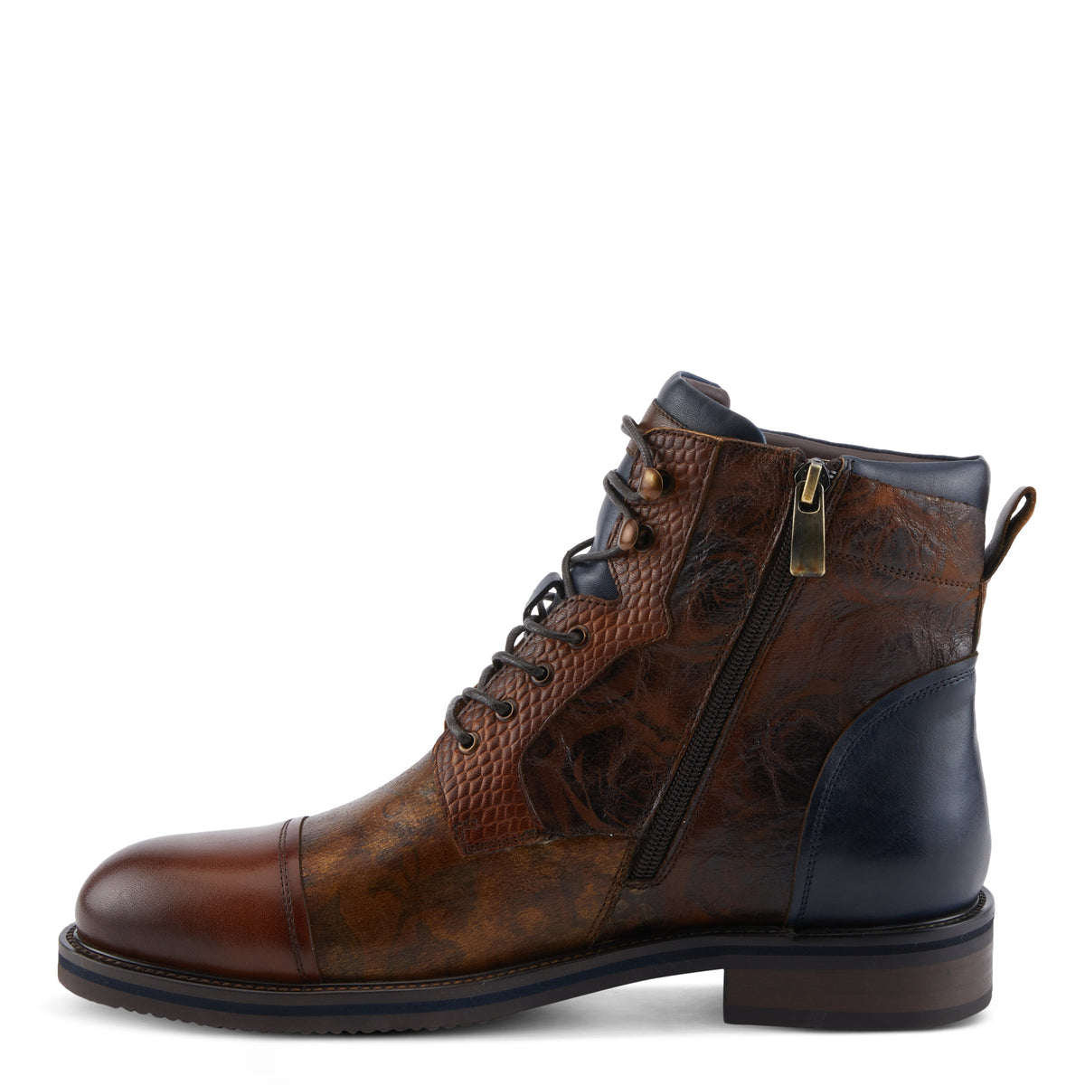 L'Artiste L'ARTISTE MEN LARRY BOOTS boot in brown multi with handcrafted leather design