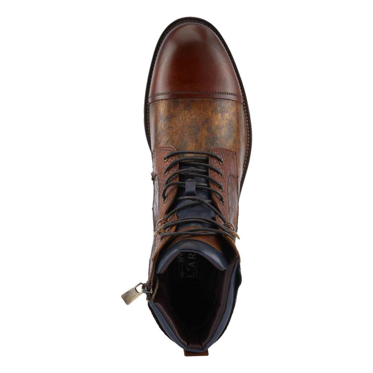 L'Artiste L'ARTISTE MEN LARRY BOOTS boot in brown multi with handcrafted leather design