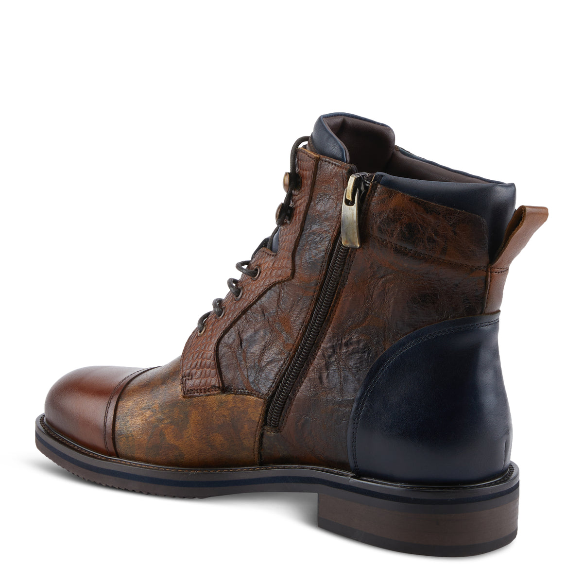 L'Artiste L'ARTISTE MEN LARRY BOOTS boot in brown multi with handcrafted leather design