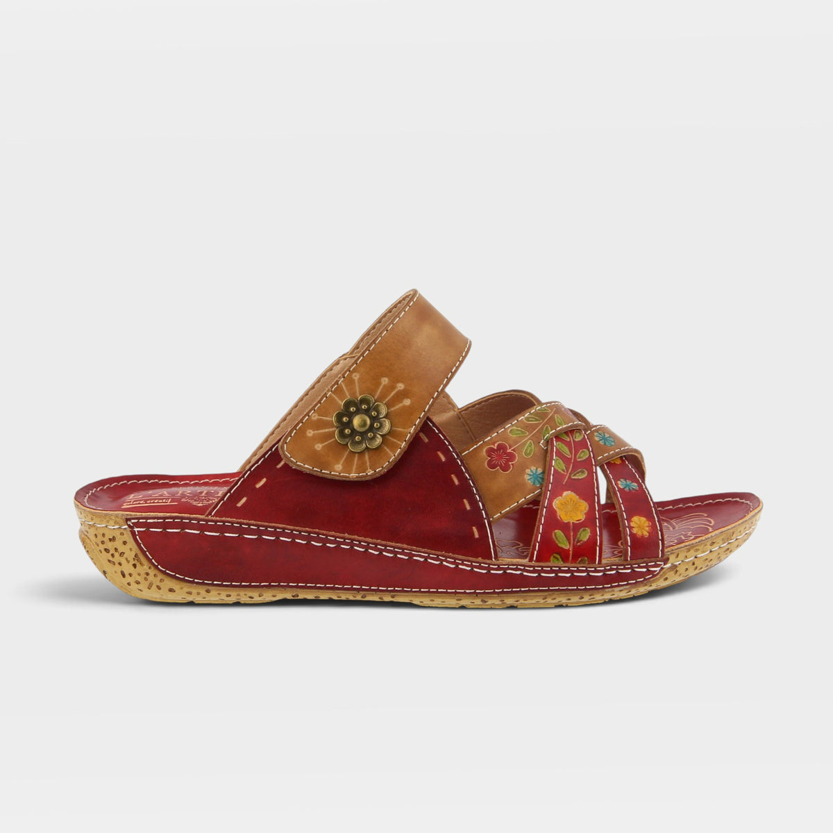 L'Artiste Leigh slide sandals in Red Multi, hero view