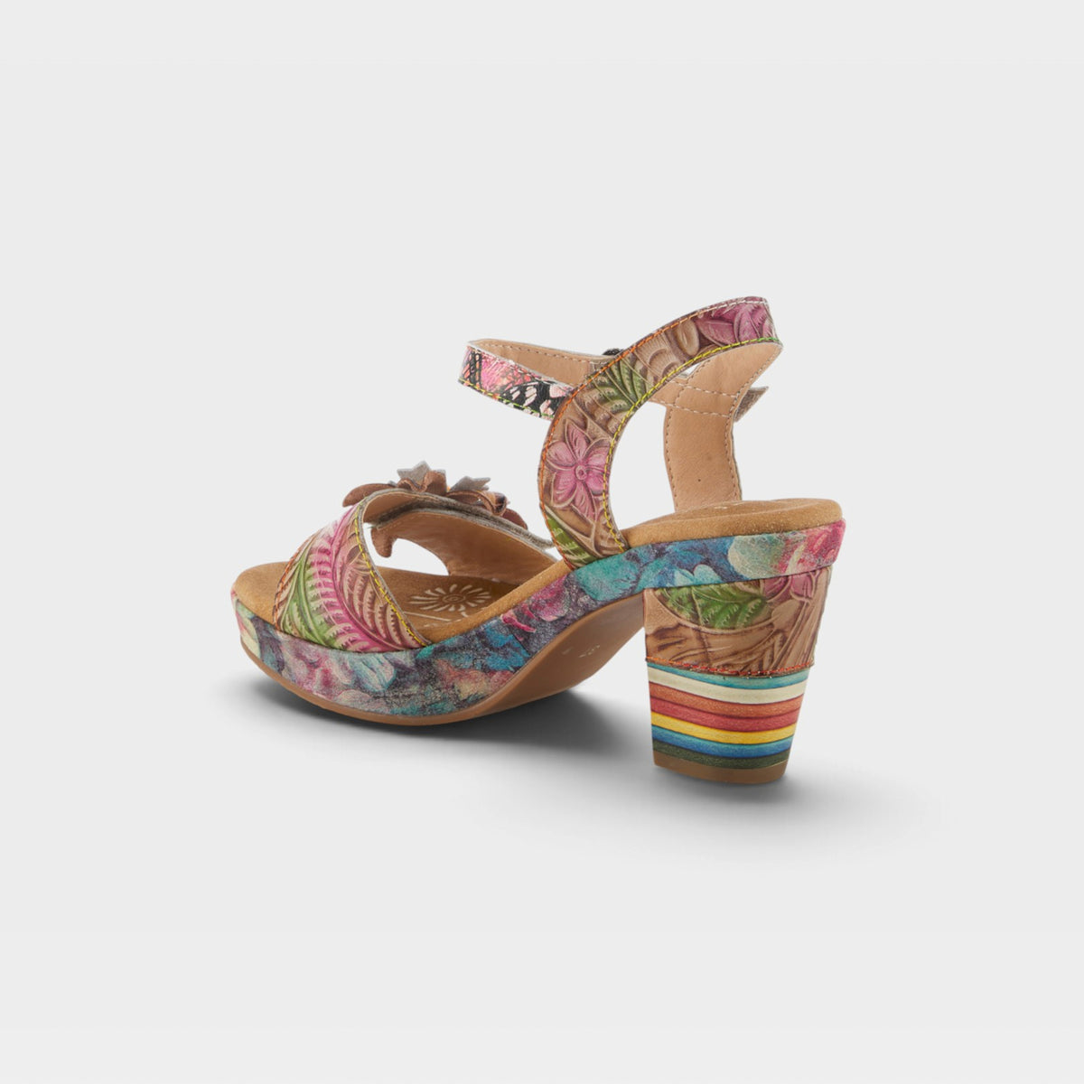 L'Artiste Leilanie slingback sandals in Tan Multi, alternate angle view