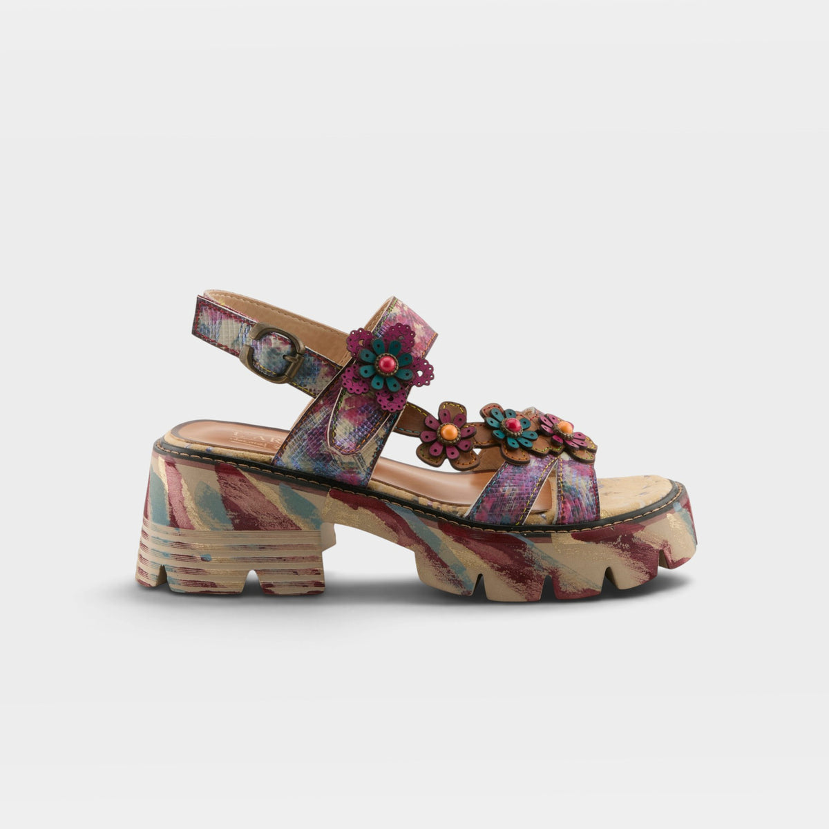 L'Artiste Macha sandals in Plum Multi, hero view