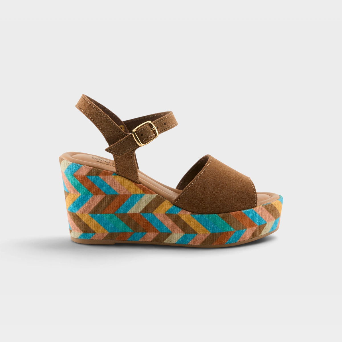 Spring Step Maliq Brown Suede Sandal