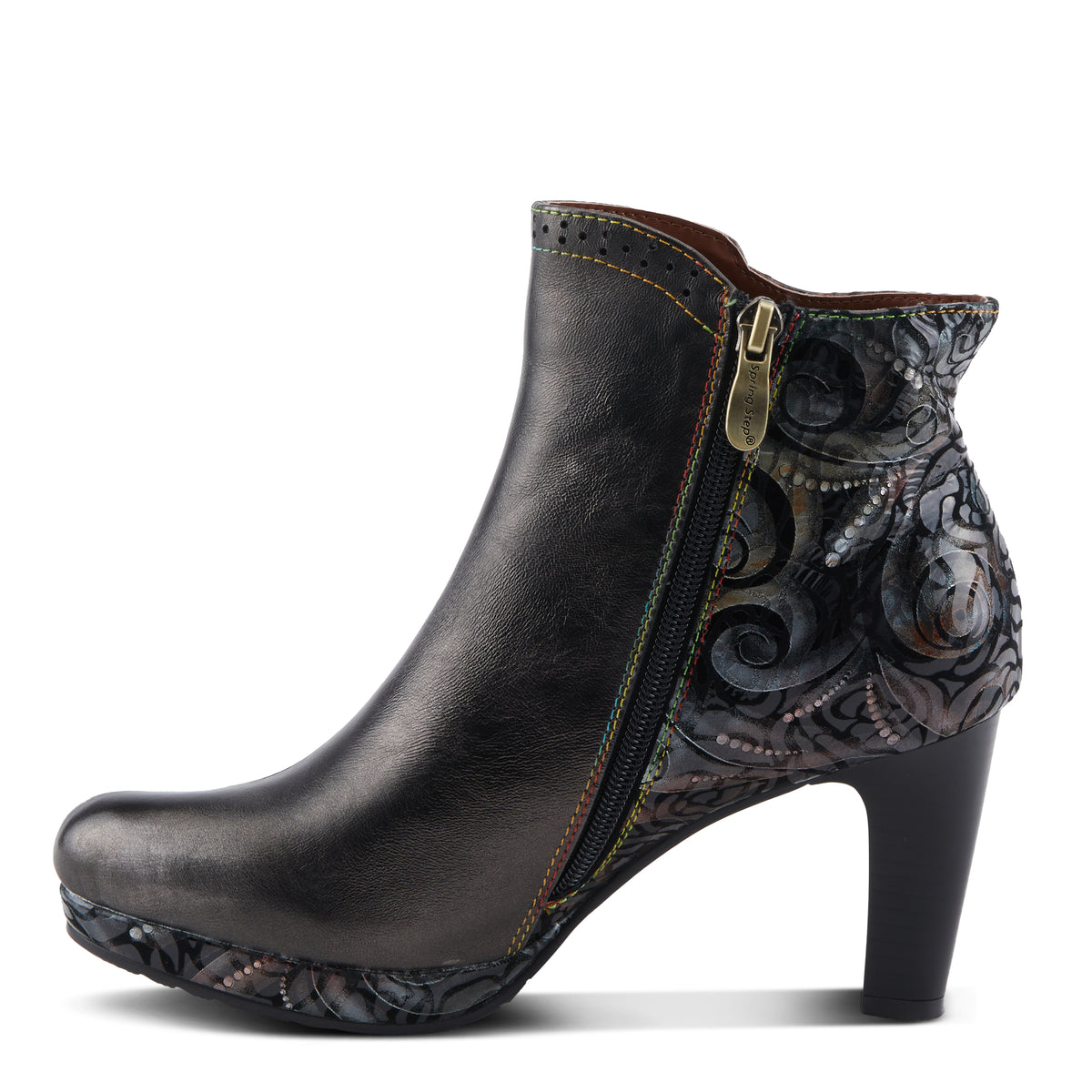 L'Artiste L'ARTISTE MARLEIGH BOOTS boot in pewter multi with handcrafted leather design