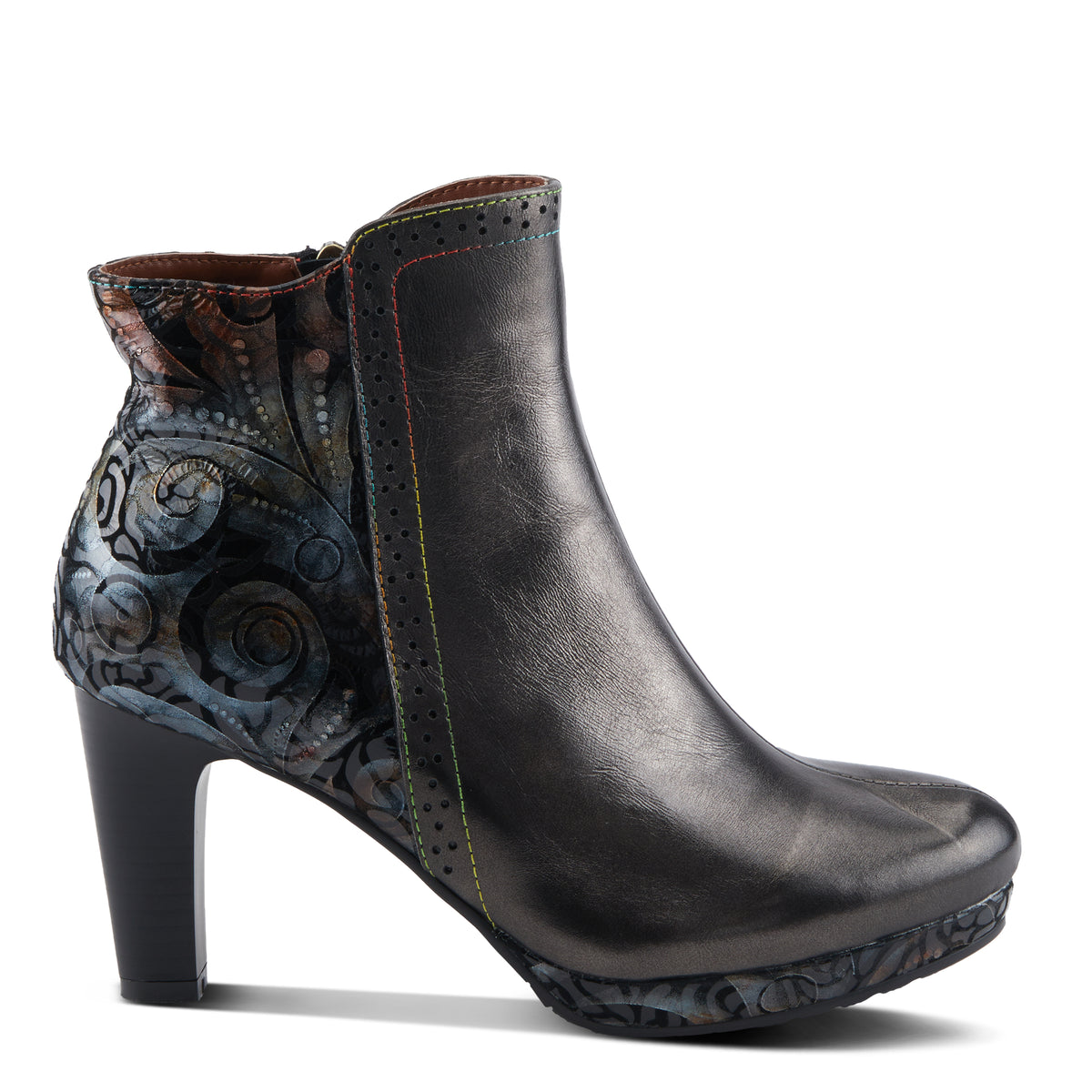 L'Artiste L'ARTISTE MARLEIGH BOOTS boot in pewter multi with handcrafted leather design