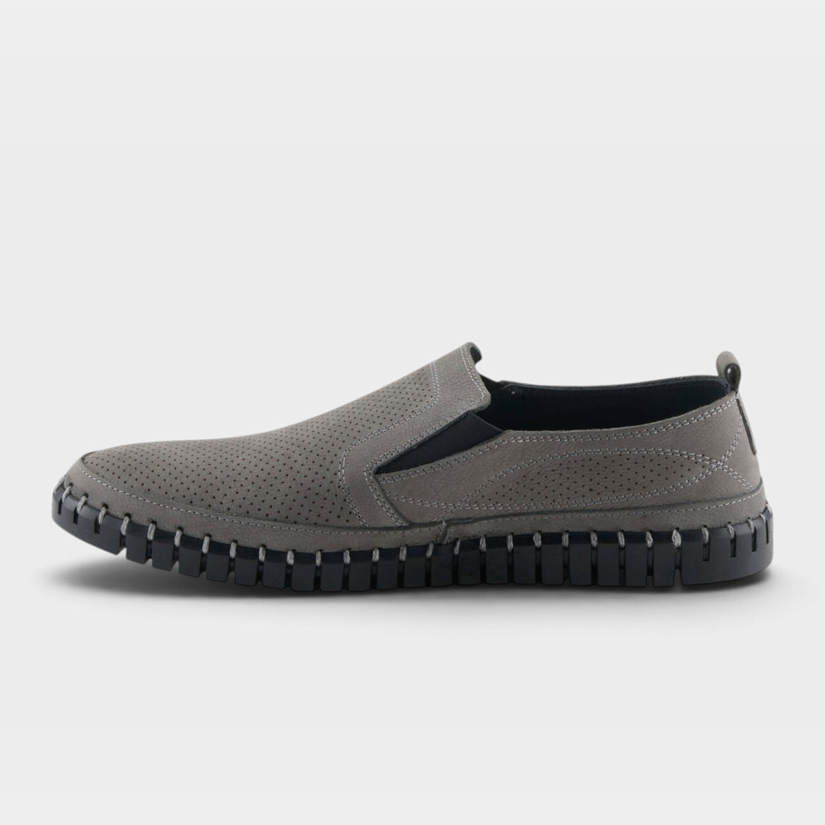 Spring Step Men Mateo Grey Nubuck Slip-On Shoe