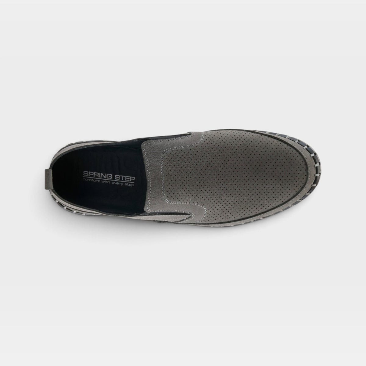 Spring Step Men Mateo Grey Nubuck Slip-On Shoe
