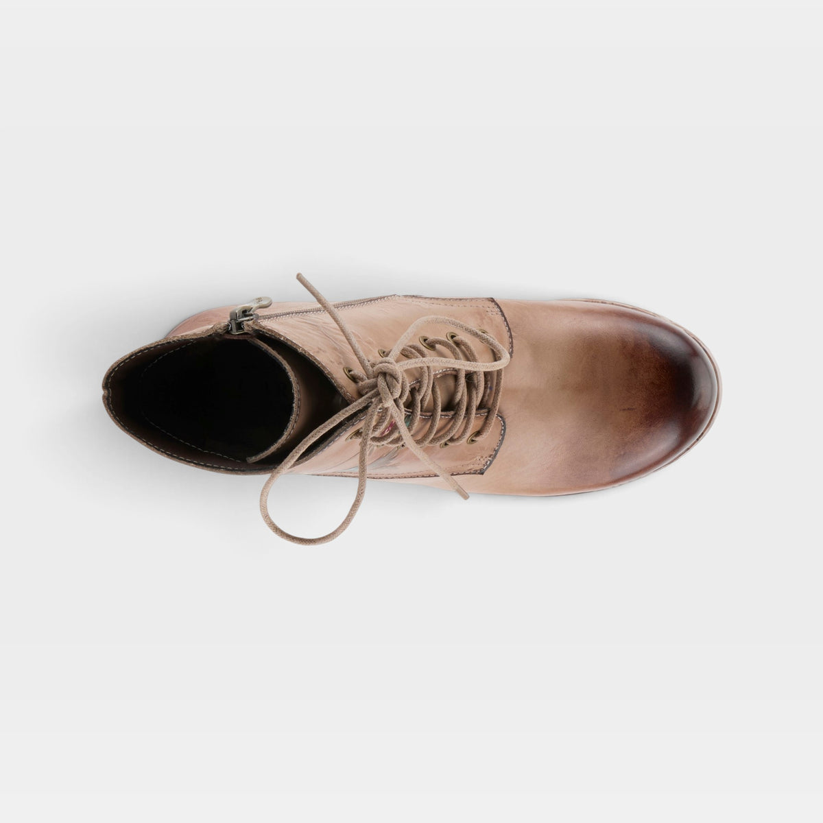 L'Artiste Messapica boots in Beige Multi, top view