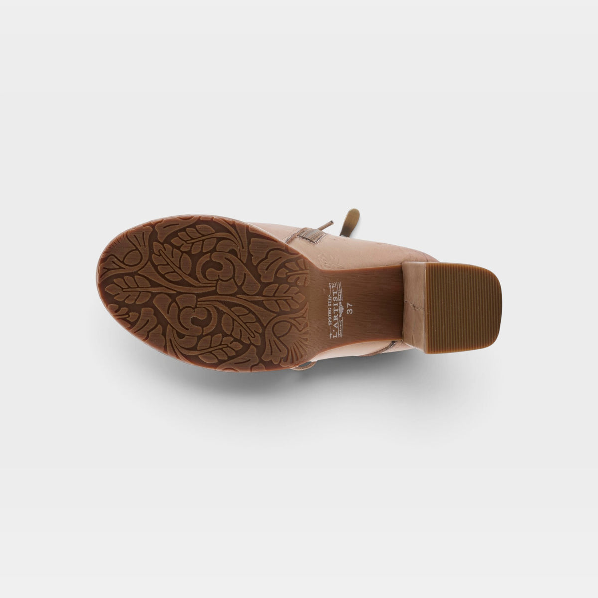 L'Artiste Messapica boots in Beige Multi, outsole view