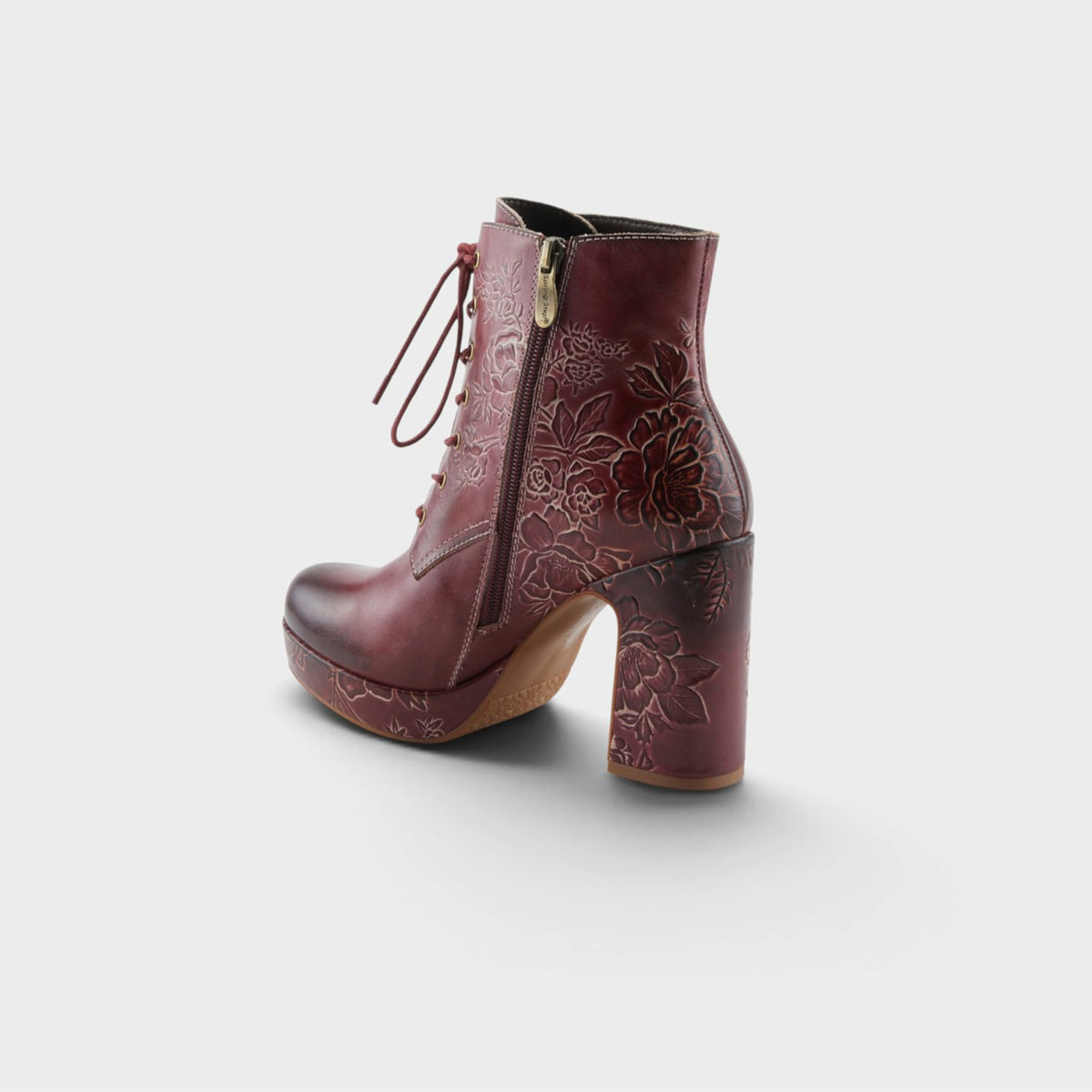 L'Artiste Messapica boots in Bordeaux Multi, alternate angle view