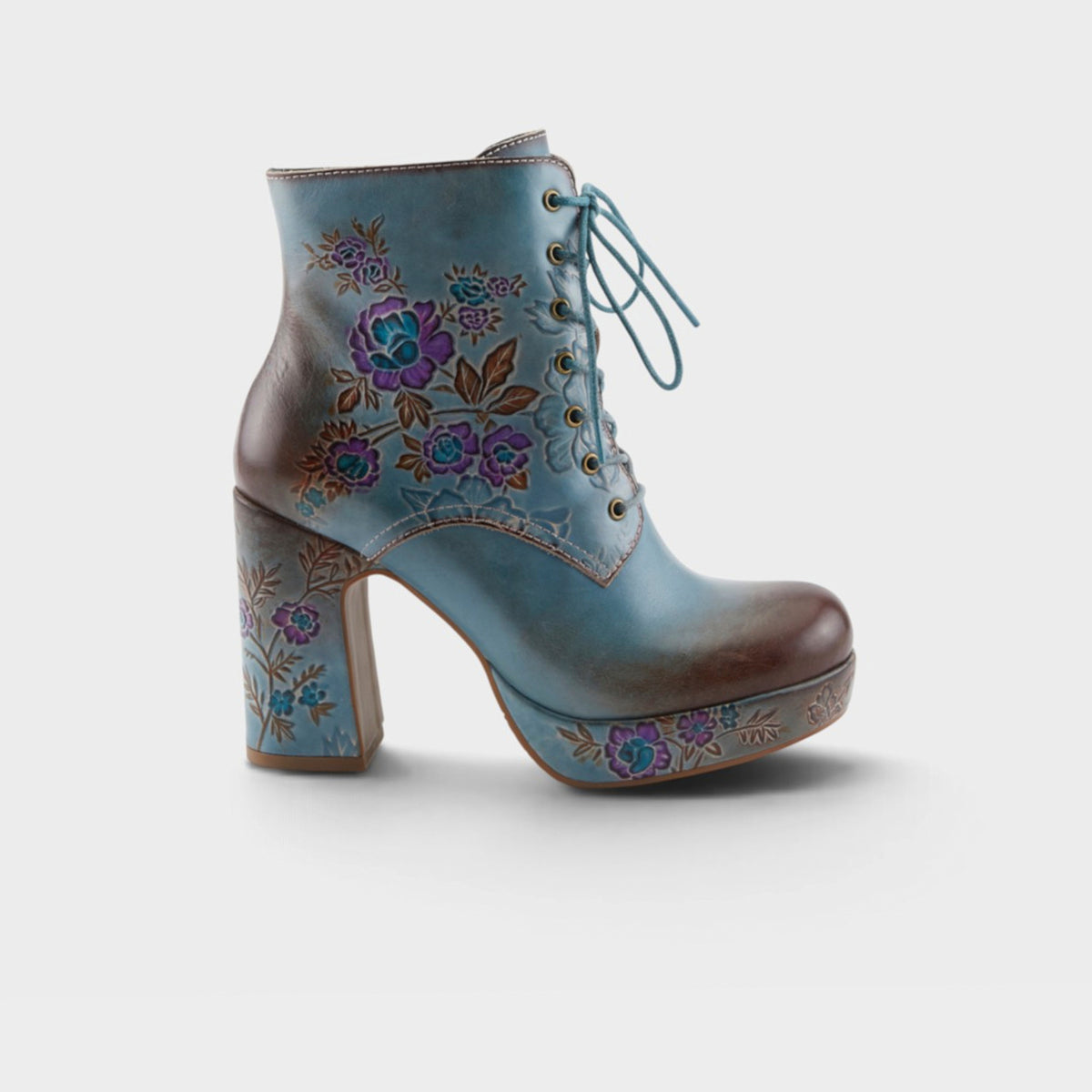 L'Artiste Messapica boots in Sky Blue Multi, hero view