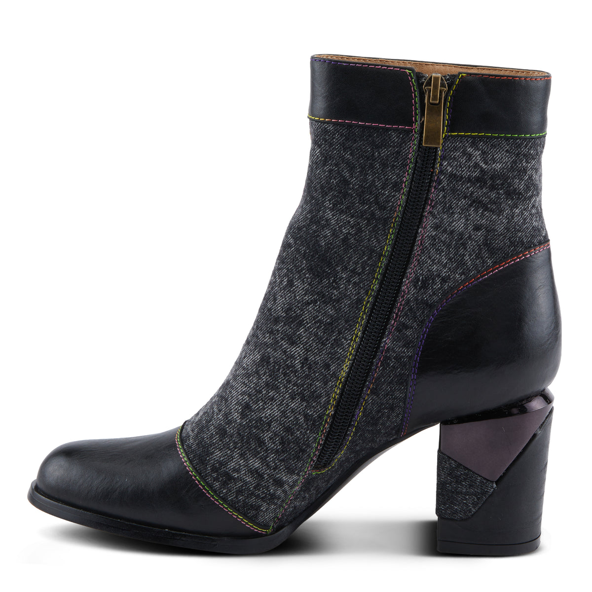 L'Artiste L'ARTISTE MILANI BOOTS boot in denim blue with handcrafted leather design