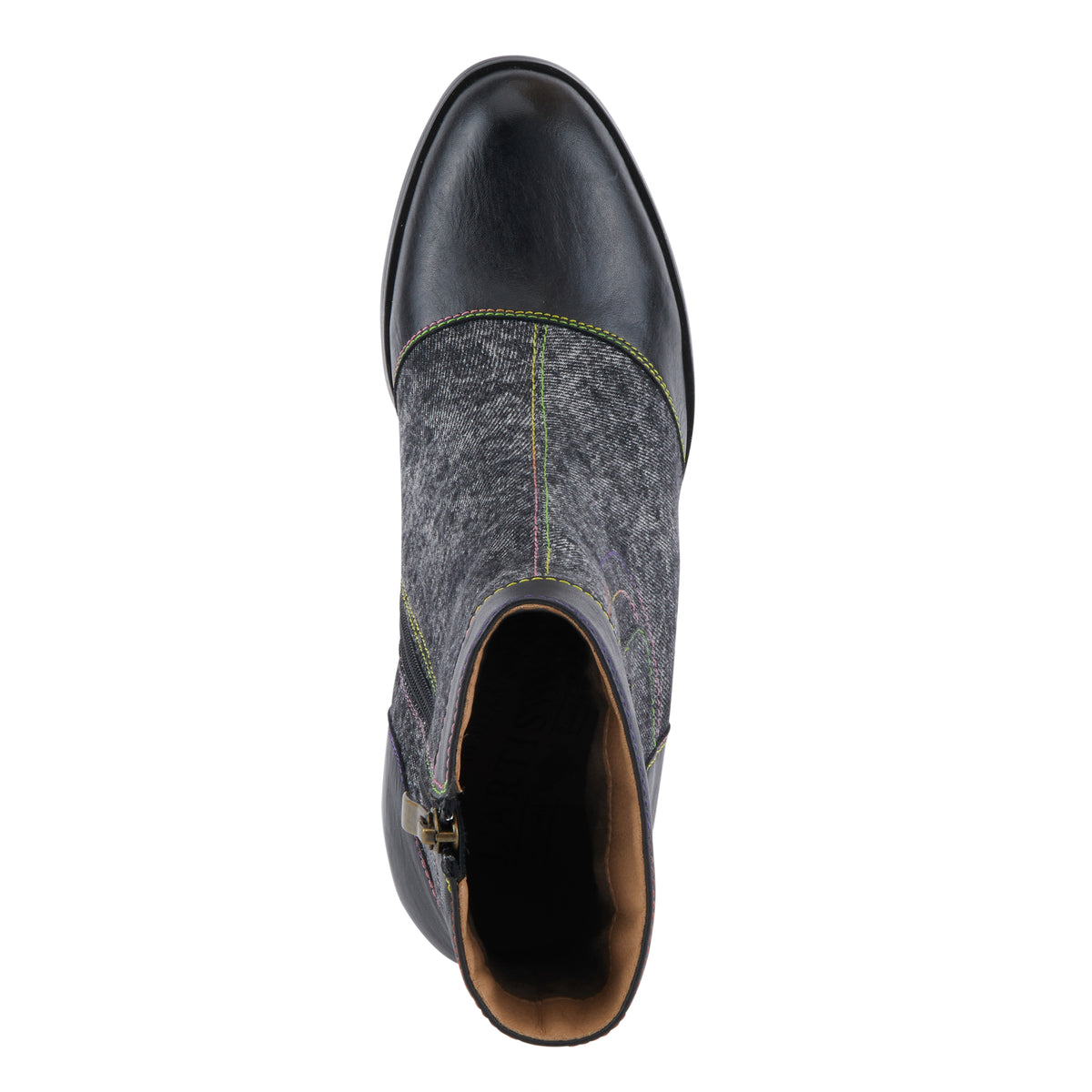 L'Artiste L'ARTISTE MILANI BOOTS boot in denim blue with handcrafted leather design