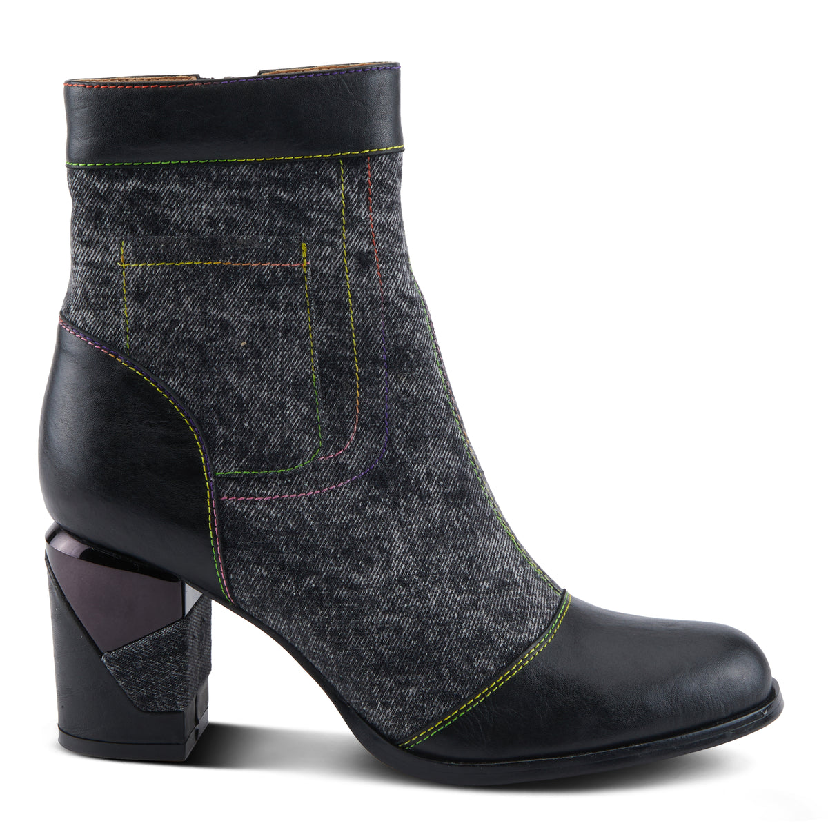 L'Artiste L'ARTISTE MILANI BOOTS boot in denim blue with handcrafted leather design