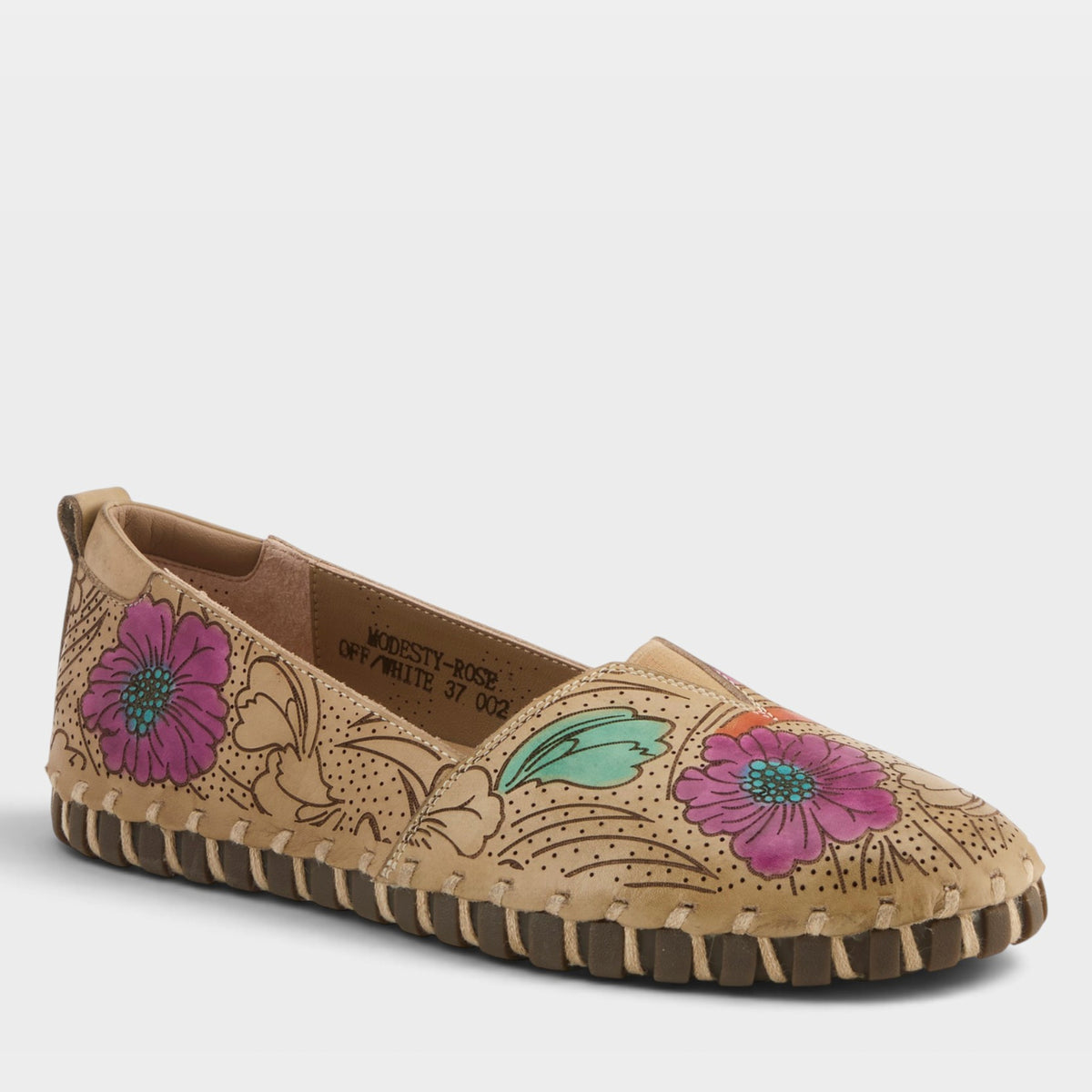 L'Artiste Modesty Shoes in Beige Multi, front view