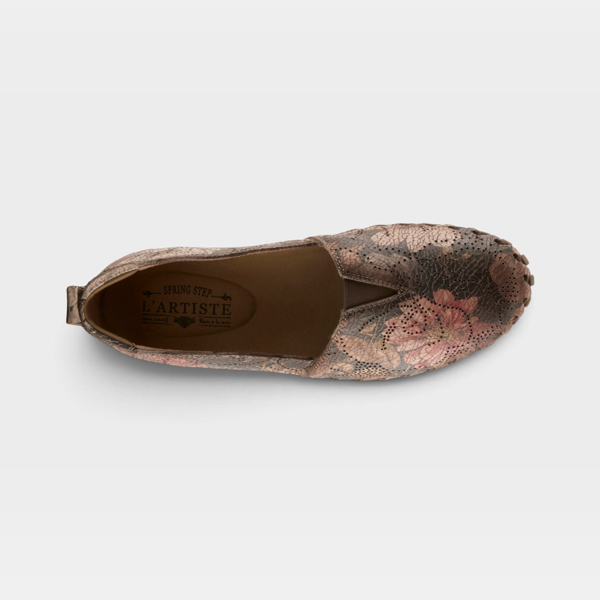L'Artiste Modesty-Flow shoes in Brown Multi, top view