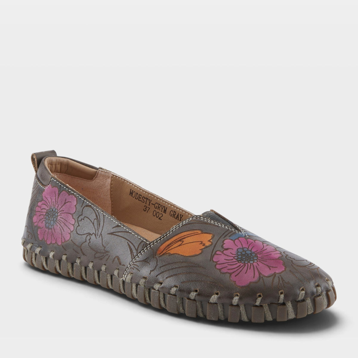 L'Artiste Modesty Shoes in Grey Multi, front view