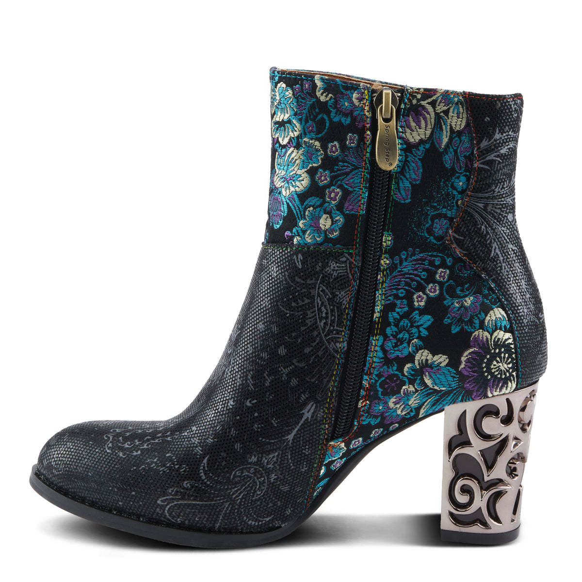L'Artiste L'ARTISTE MONET BOOTS boot in turquoise multi with handcrafted leather design