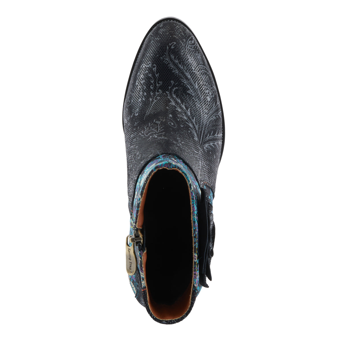 L'Artiste L'ARTISTE MONET BOOTS boot in turquoise multi with handcrafted leather design