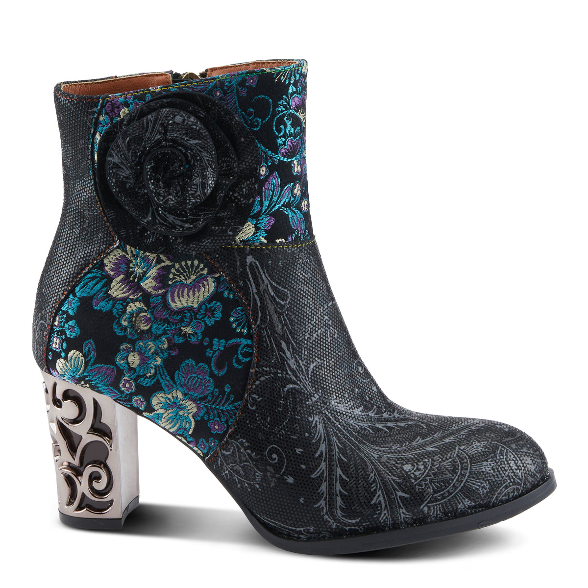 L'Artiste L'ARTISTE MONET BOOTS boot in turquoise multi with handcrafted leather design