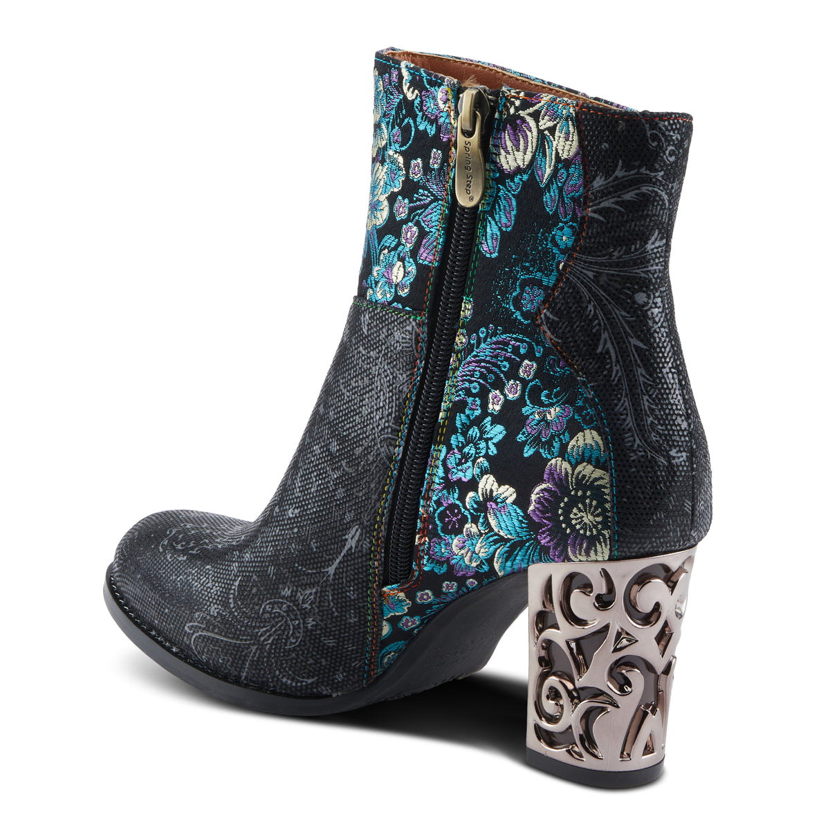 L'Artiste L'ARTISTE MONET BOOTS boot in turquoise multi with handcrafted leather design