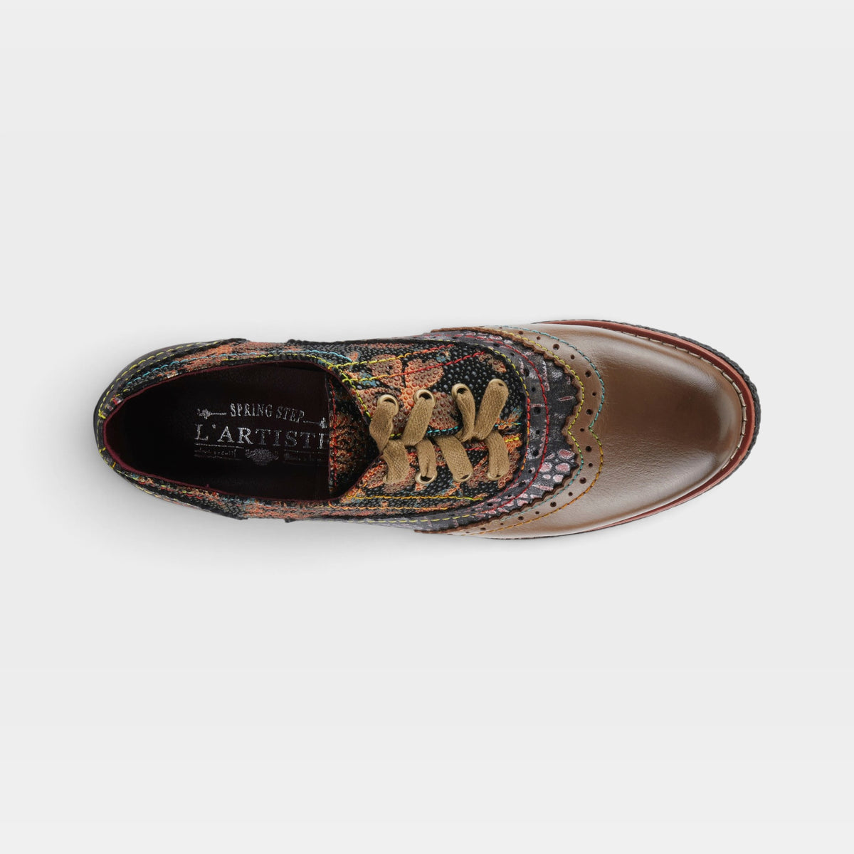 L'Artiste Muggiasti-Dot shoes in Taupe Multi, top view