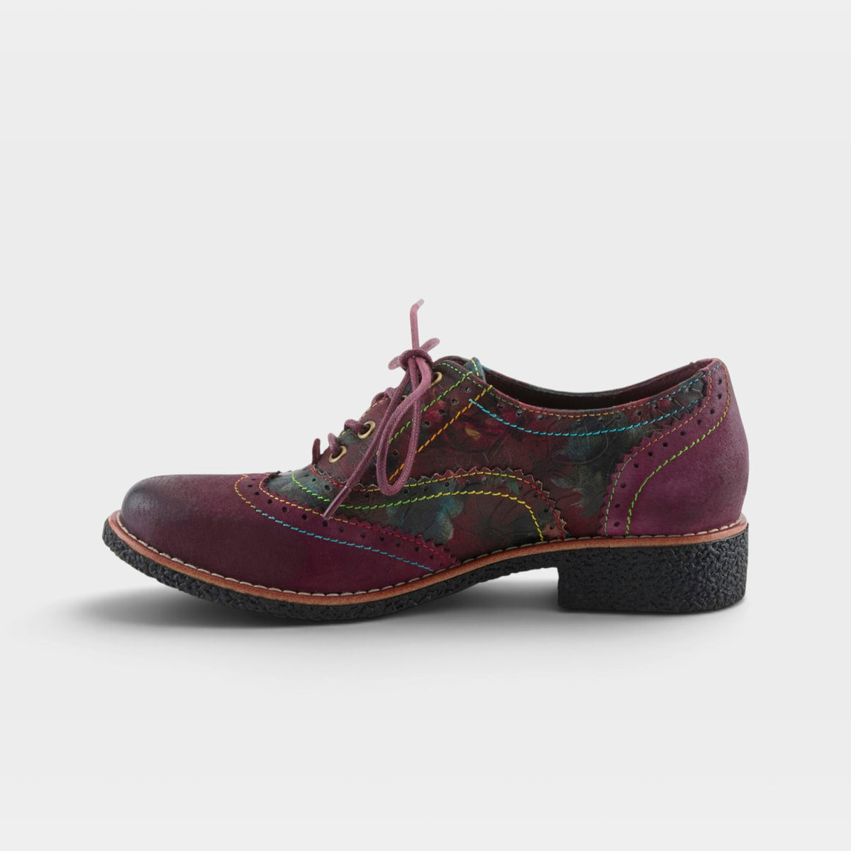 L'Artiste Muggiasti-Vinty shoes in Bordeaux Multi, side view