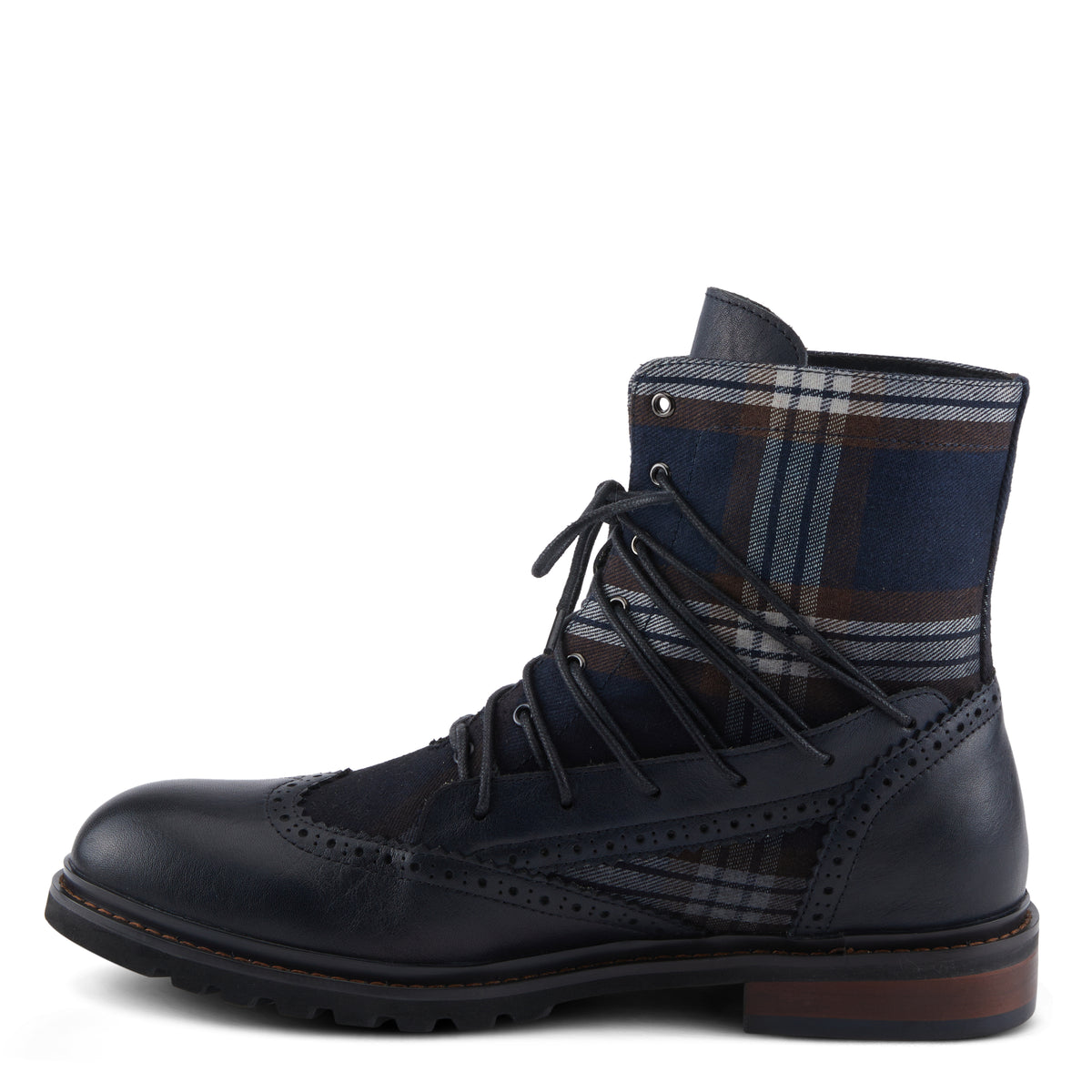 L'Artiste L'ARTISTE MEN MYLES BOOTS boot in navy multi with handcrafted leather design