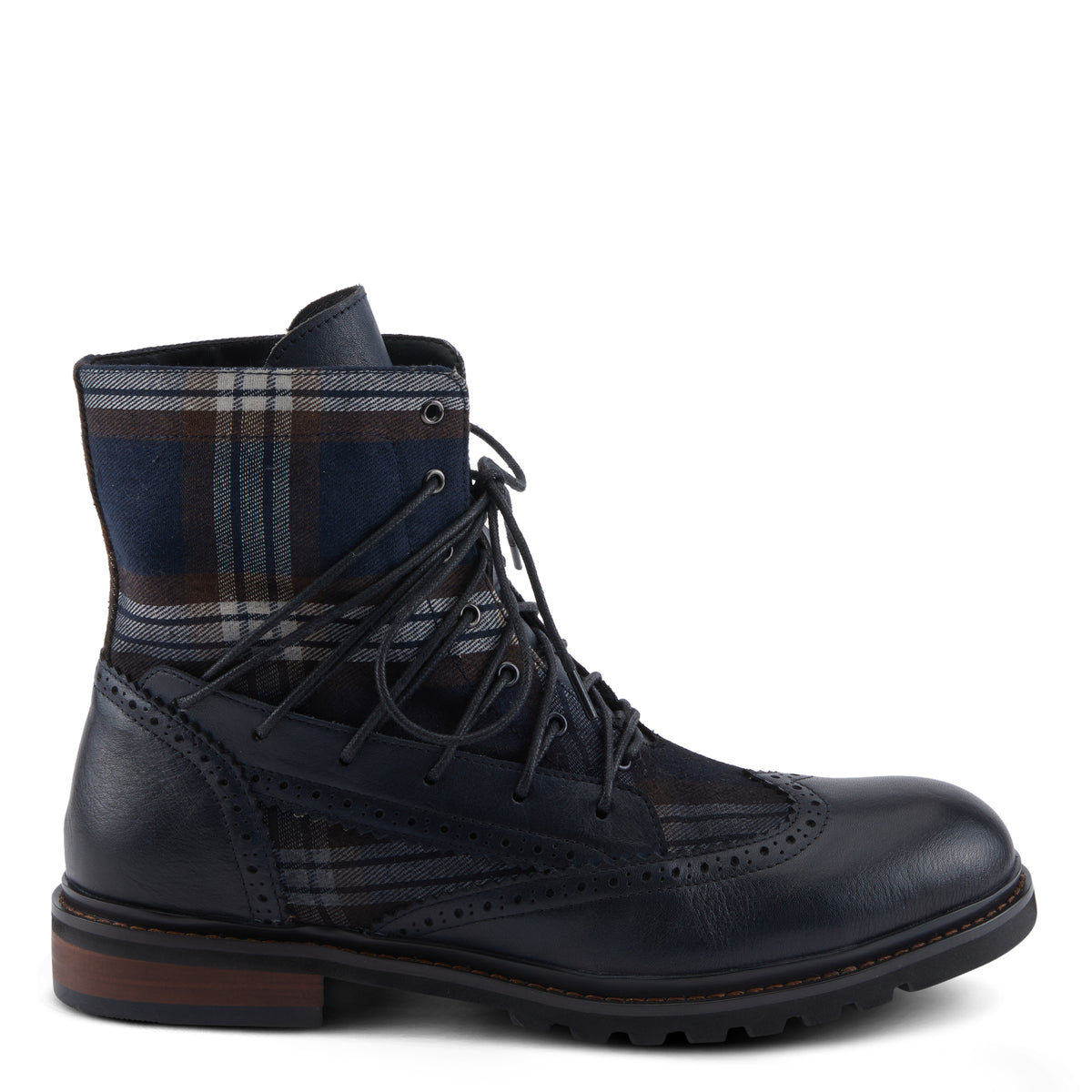 L'Artiste L'ARTISTE MEN MYLES BOOTS boot in navy multi with handcrafted leather design