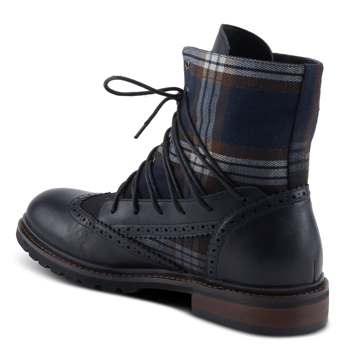 L'Artiste L'ARTISTE MEN MYLES BOOTS boot in navy multi with handcrafted leather design