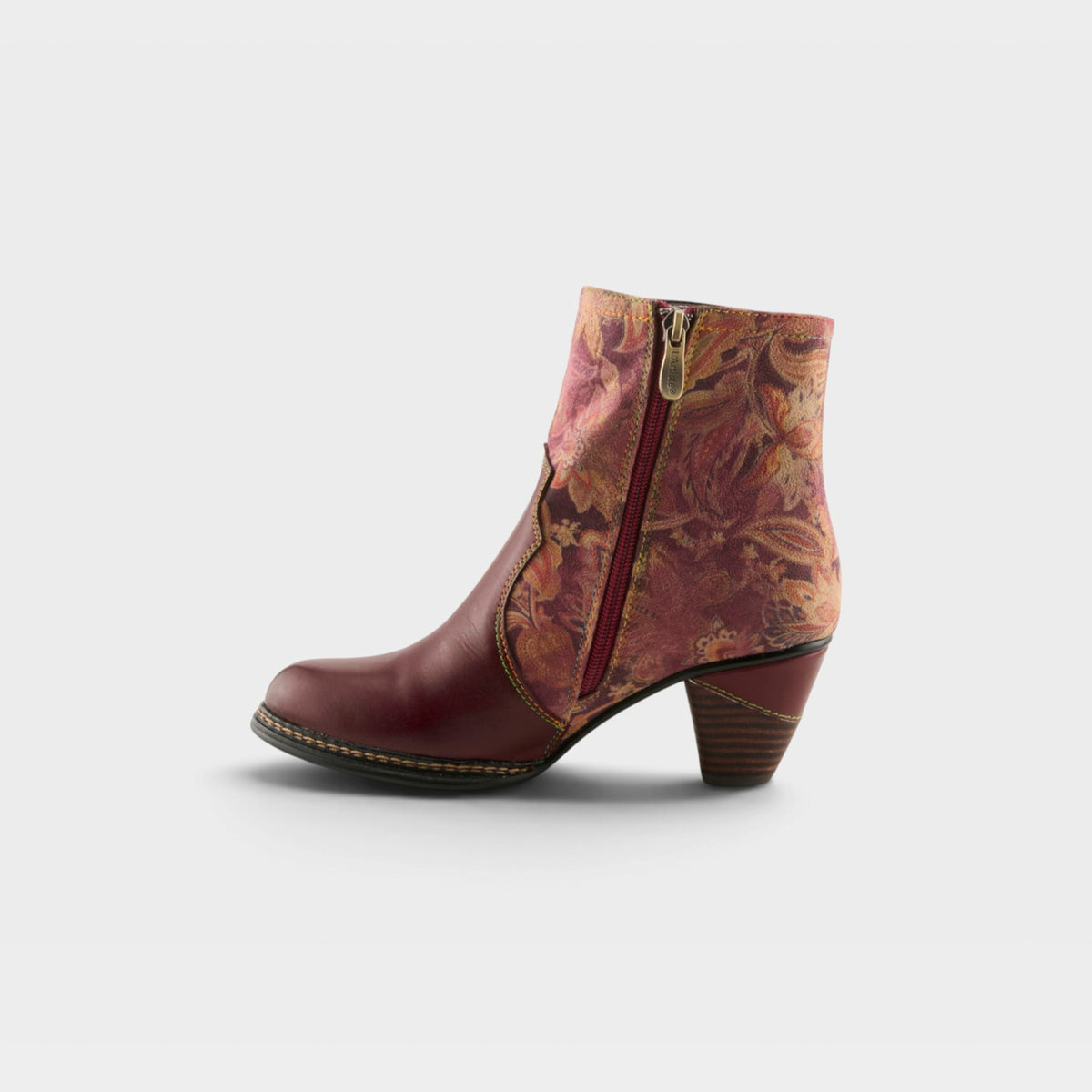 L'Artiste Naima boots in Bordeaux Multi, side view