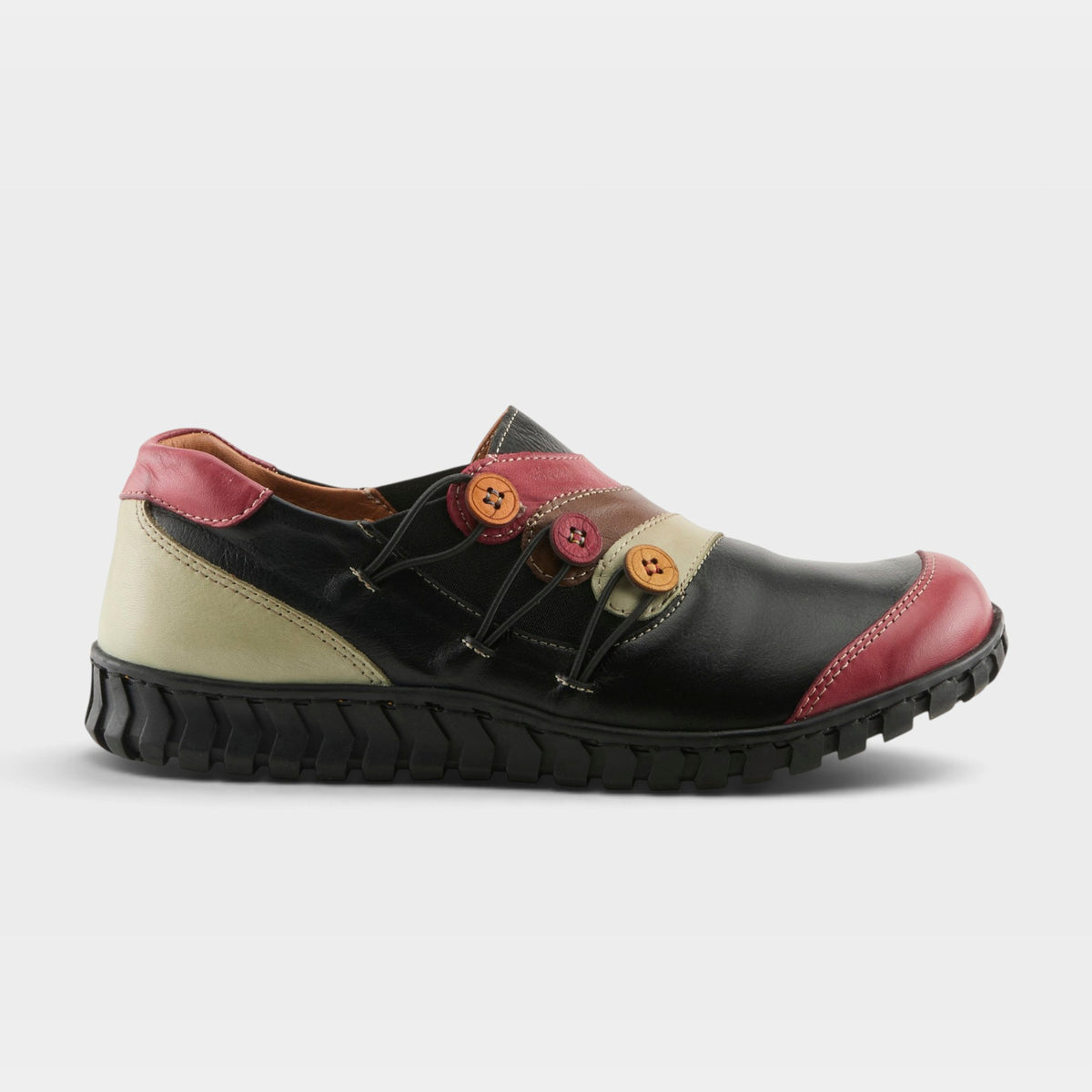 Spring Step Neeta Black Multi Slip-On Shoe