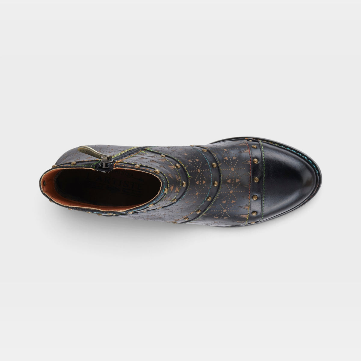 L'Artiste Niobe boots in Black Multi, top view