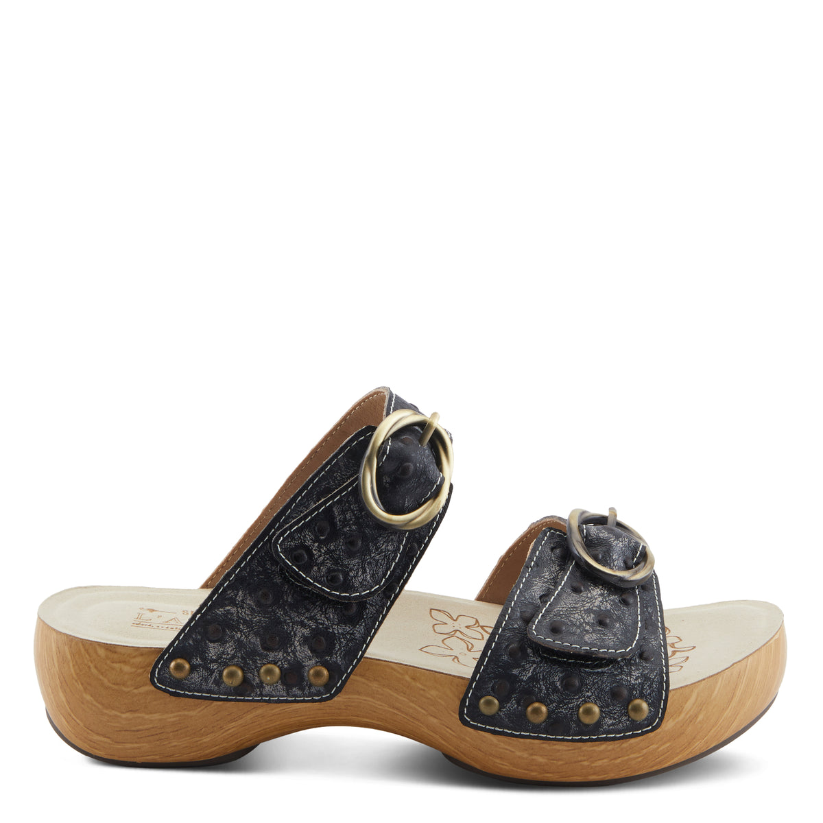 L'Artiste L'ARTISTE NOSTALGISH SANDALS sandal in black with handcrafted leather design