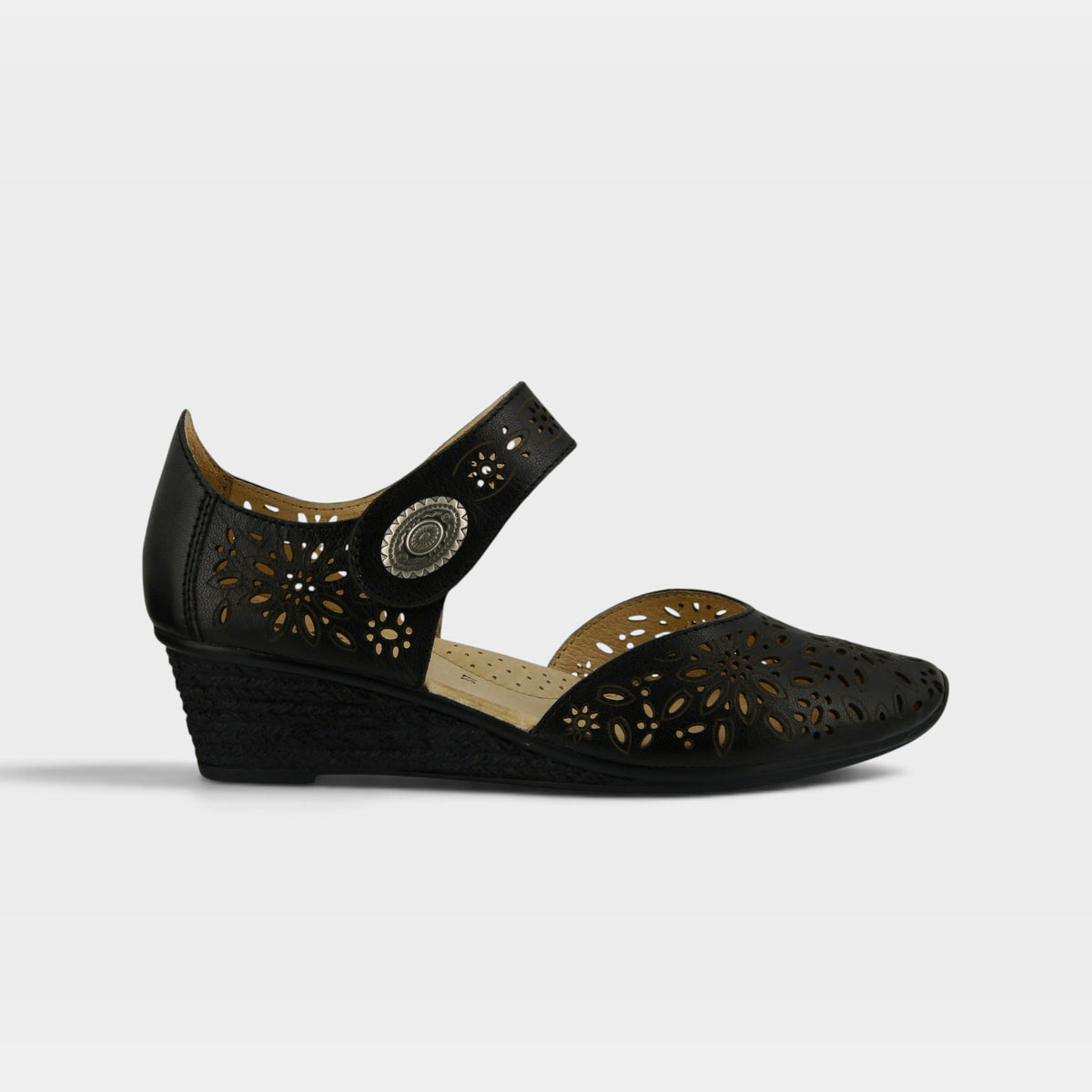 Spring Step Nougat Black Mary Jane Shoe