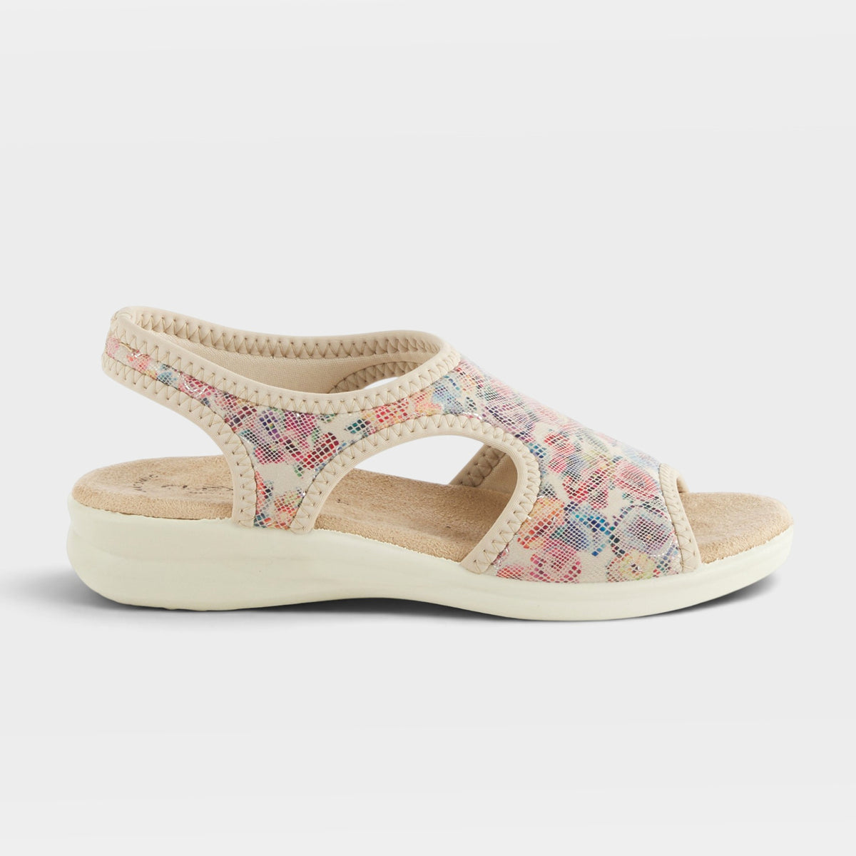 Flexus Nyaman-Floral Beige Multi Sandal