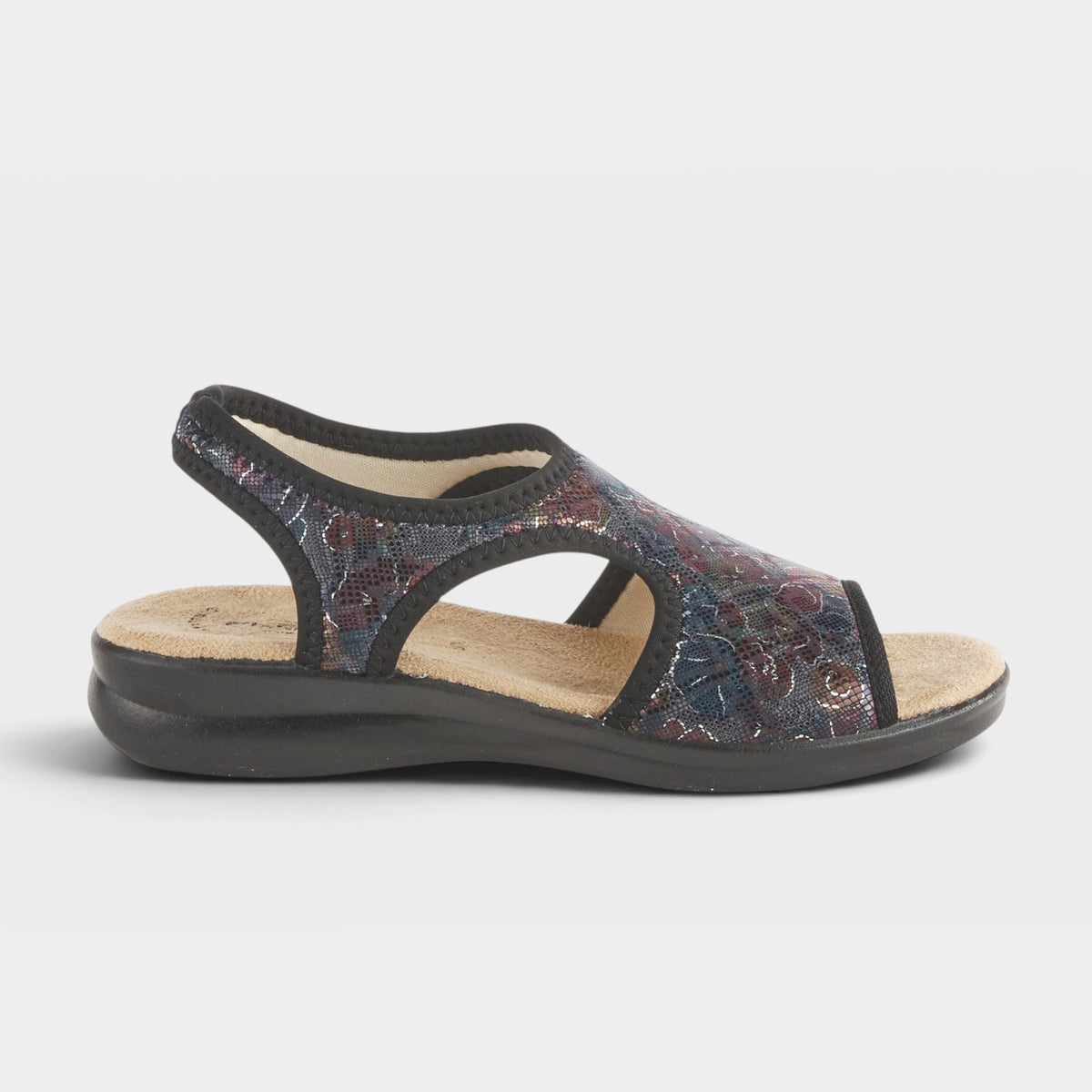 Flexus Nyaman-Floral Black Multi Sandal