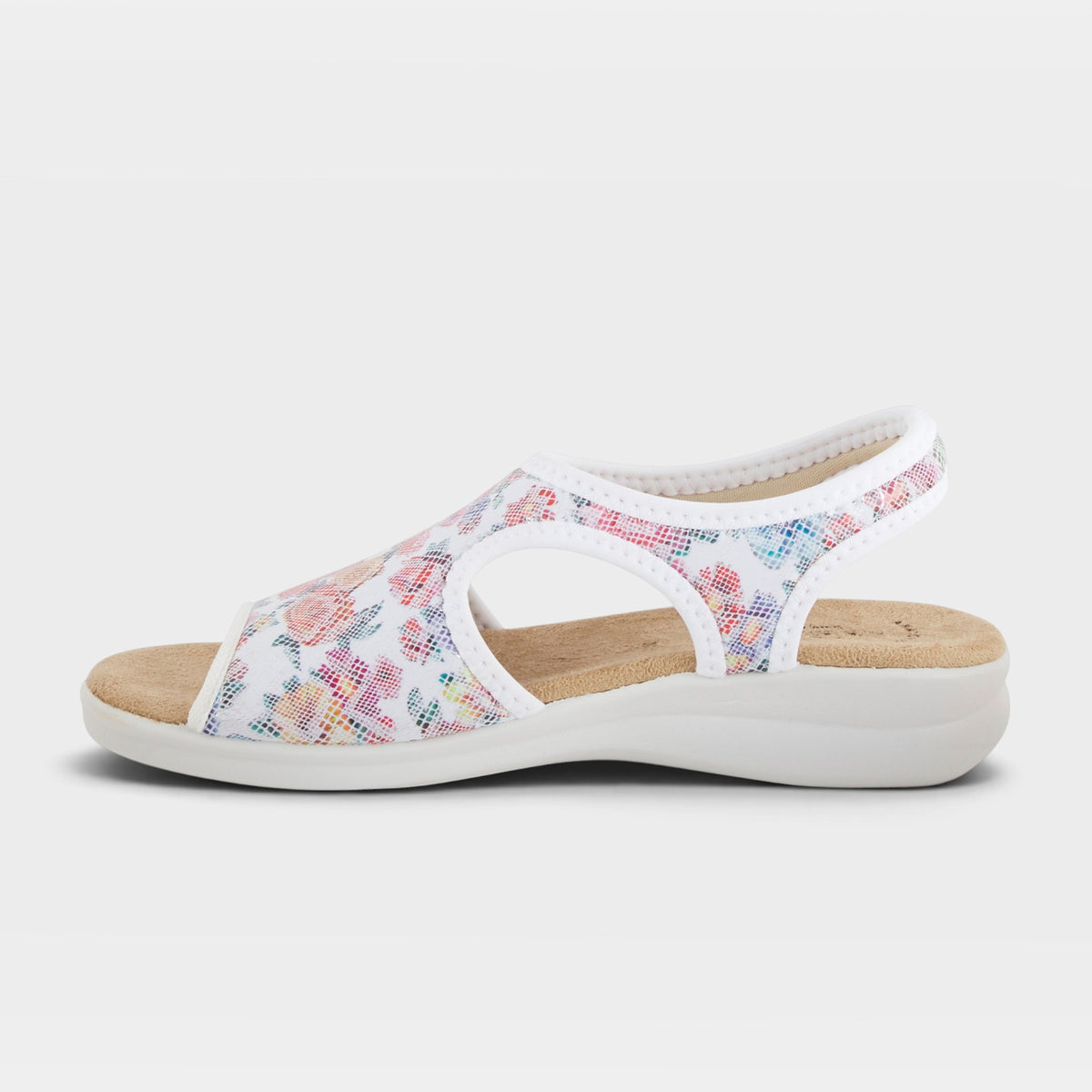 Flexus Nyaman-Floral White Multi Sandal