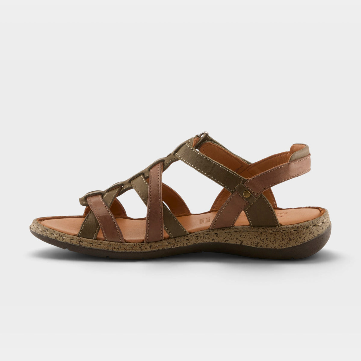 Spring Step Nyxelle Olive Multi Flat Sandal