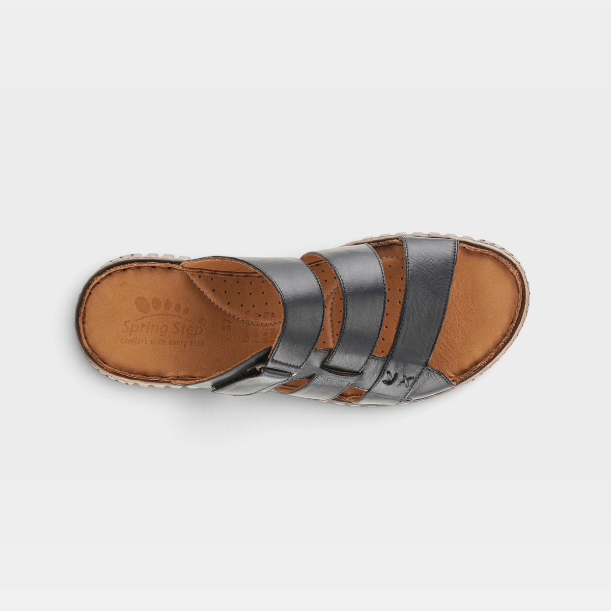 Spring Step Olly Black Slide Sandal