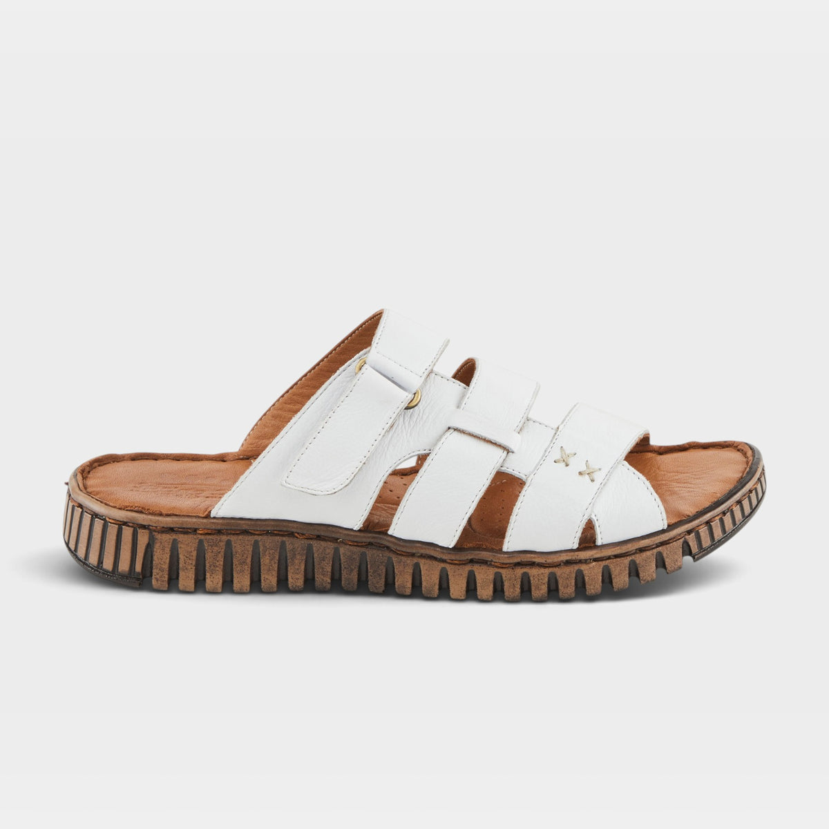 Spring Step Olly White Slide Sandal