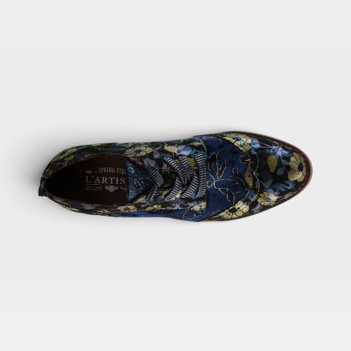 L'Artiste Oneofakind shoes in Blue Multi, top view