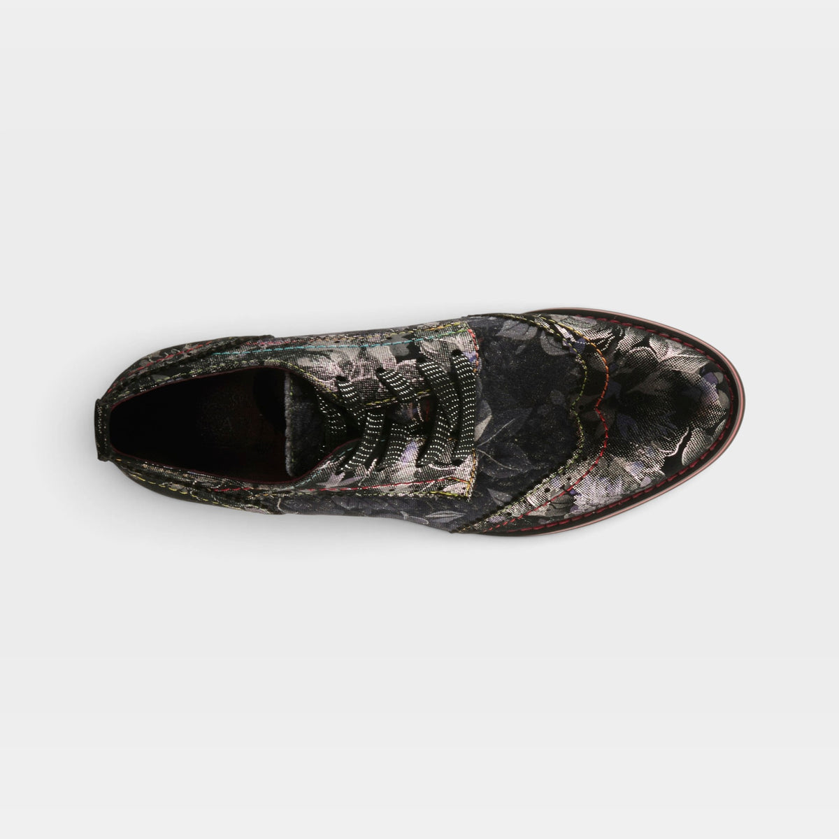 L'Artiste Oneofakind shoes in Pewter Multi, top view
