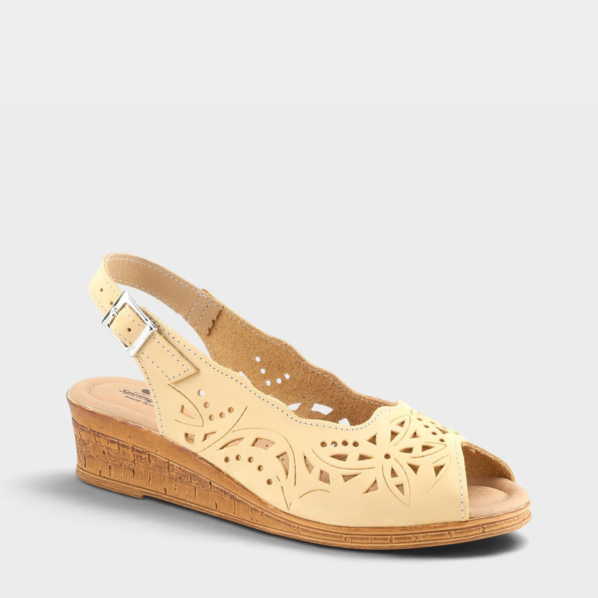 Spring Step Orella Light Yellow Nubuck Sandal