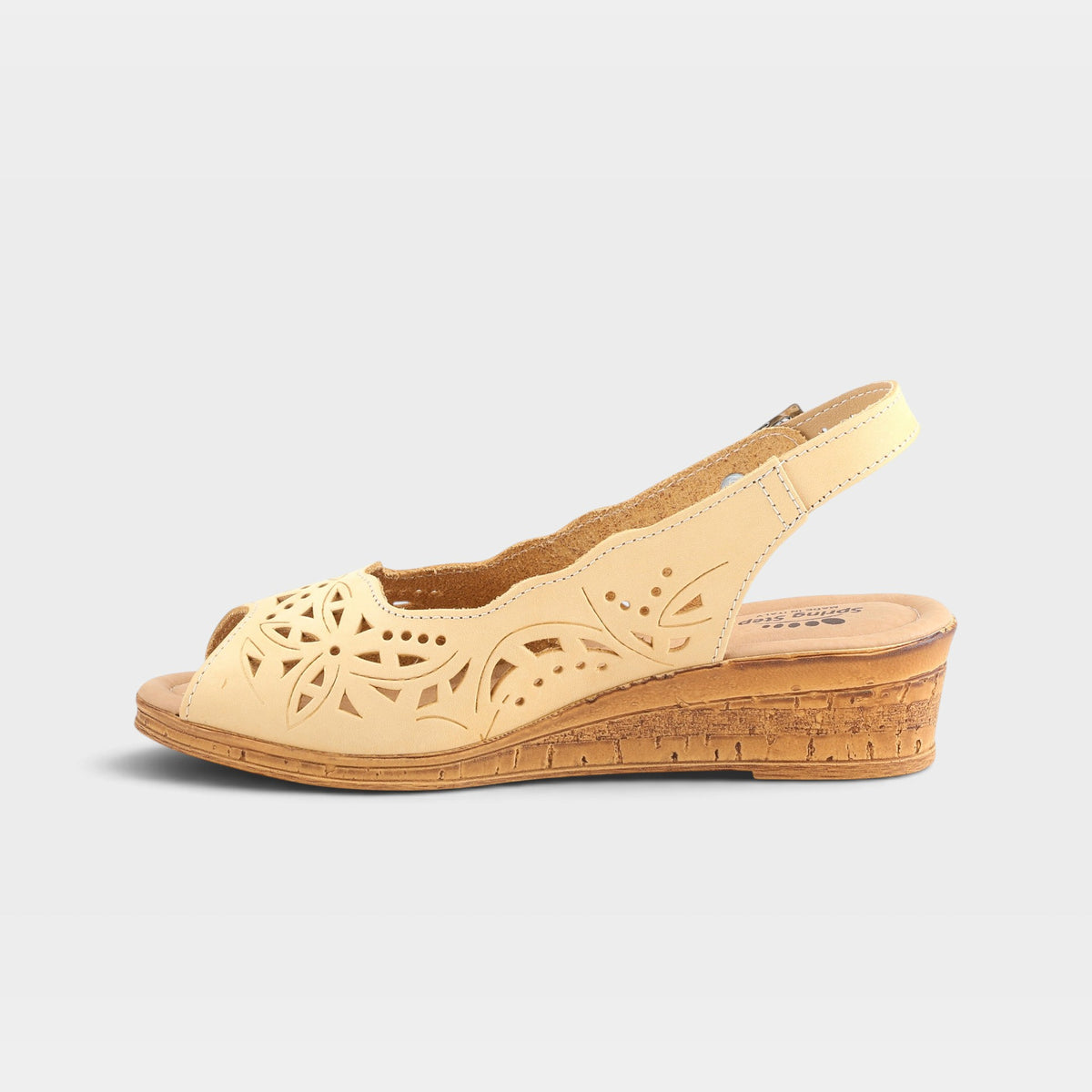 Spring Step Orella Light Yellow Nubuck Sandal
